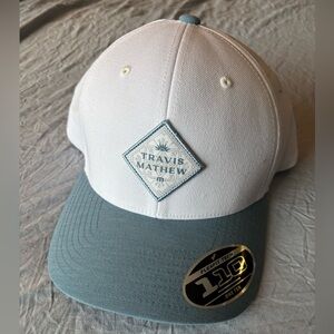 Travis Mathew White and light blue Hat
